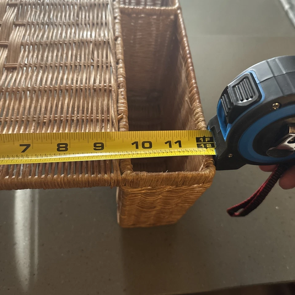 Vintage Wicker Rattan Bed Tray Breakfast Lap Tray 80s 90s Vanity Desk Organizer - Image 4 of 4