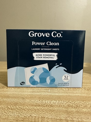 #ad Grove Co Laundry Detergent Sheets Power Clean Dissolving Washer Sheets 32 Loads $5.99