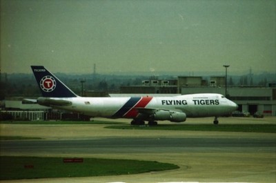 Negativ Boeing 747-200F Flying Tigers Flugzeug 35mm ungerahmt sro-IS2-18