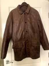 Ben Sherman Leather Jacket - Large, Brown
