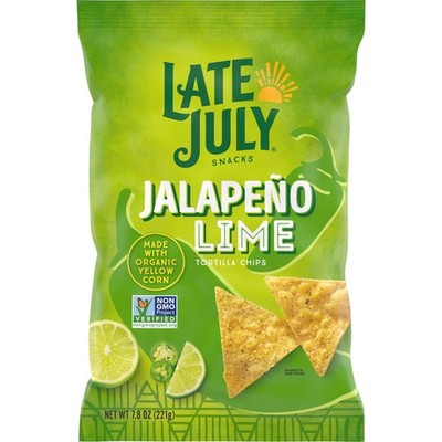 Late July Snacks Jalapeno Lime Tortilla 7.8 Ounce (Pack of 1),