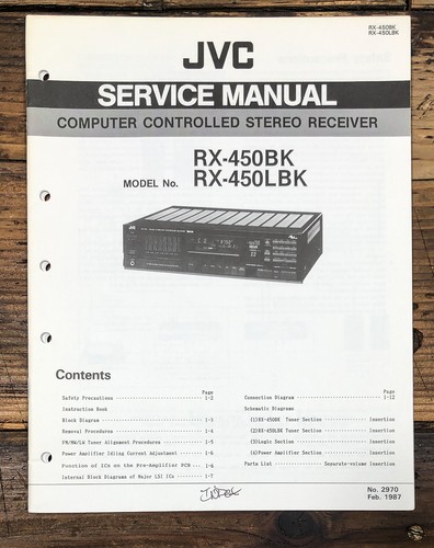 JVC RX-450 RX-450L Receiver Service Manual *Original*