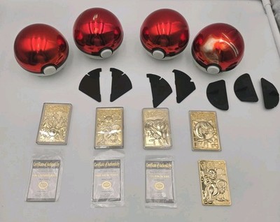 1999 Burger King Pokemon 23K Gold Plated Cards w Pokeballs & COA