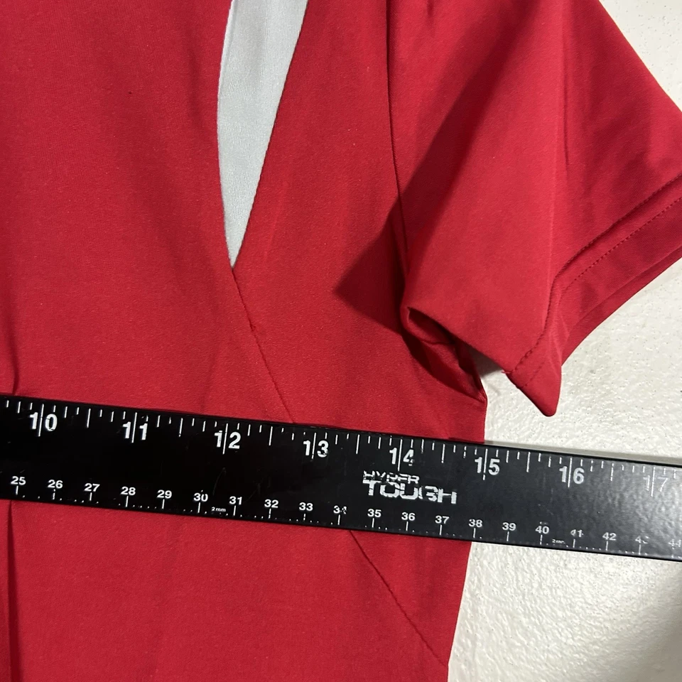 Camiseta deportiva de voleibol Mizuno XS roja manga corta cuello en V atlética nueva con etiquetas Foto 4 de 4