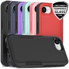 For Apple iPhone 17e Phone Case Heavy-Duty Tough Dual Layer Cover+Tempered Glass