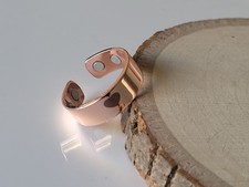 Solid Pure Copper Magnetic Ring Men Women Arthritis Pain Adjustable Ring - Heart