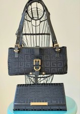 FENDI Handbag Set Canvas Leather Black Vintage From Japan