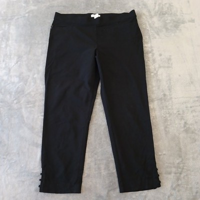 89th+Madison Ankle Pants Womens XL Black Stretch Pull On Pockets 38x25.5