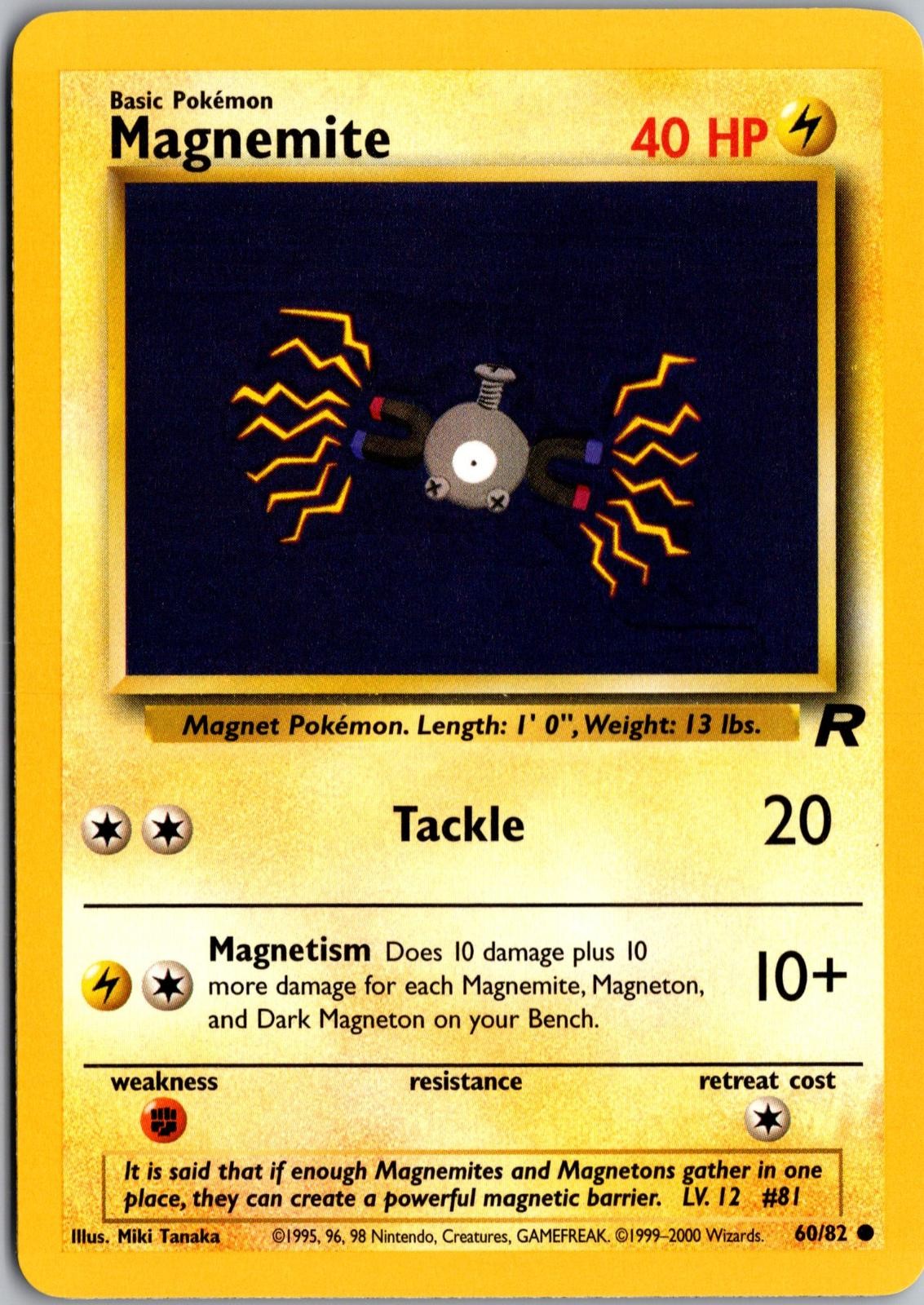 Magnemite 60/82 Common Team Rocket Pokemon Unlimited Near Mint