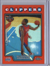 2008 Topps NBA Chrome #209 DEANDRE JORDAN Orange Refractor /499 Rookie RC Card. rookie card picture