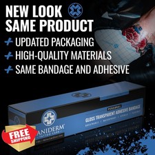 Saniderm Original Tattoo Aftercare Bandage Roll, 10.2in x 2yd