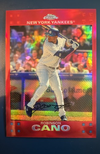 Robinson Cano [Red Refractor] #100 2007 Topps Chrome card