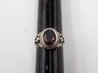 Vintage Sterling Silver Garnet Ring / Size 9