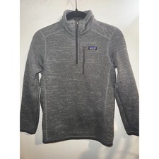 Patagonia Kids Better Sweater 1/4 Zip Fleece Pullover Gray Heather Size M 10