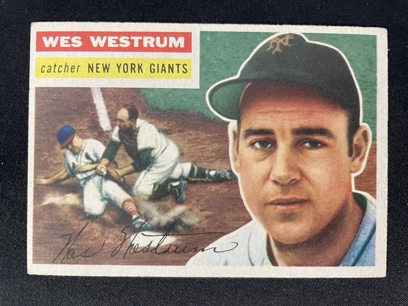 1956 Topps #156 Wes Westrum (Gray Back) - New York Giants - EX