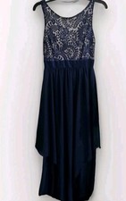 iefiel Navy White Lace Dress Long Size Small