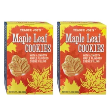 2 Packs Trader Joe's Maple Leaf Cookies 11.4 oz Each Pack