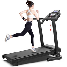 2.5HP Portable Treadmill W Handles 300 lbs Capacity APP Control LED Display