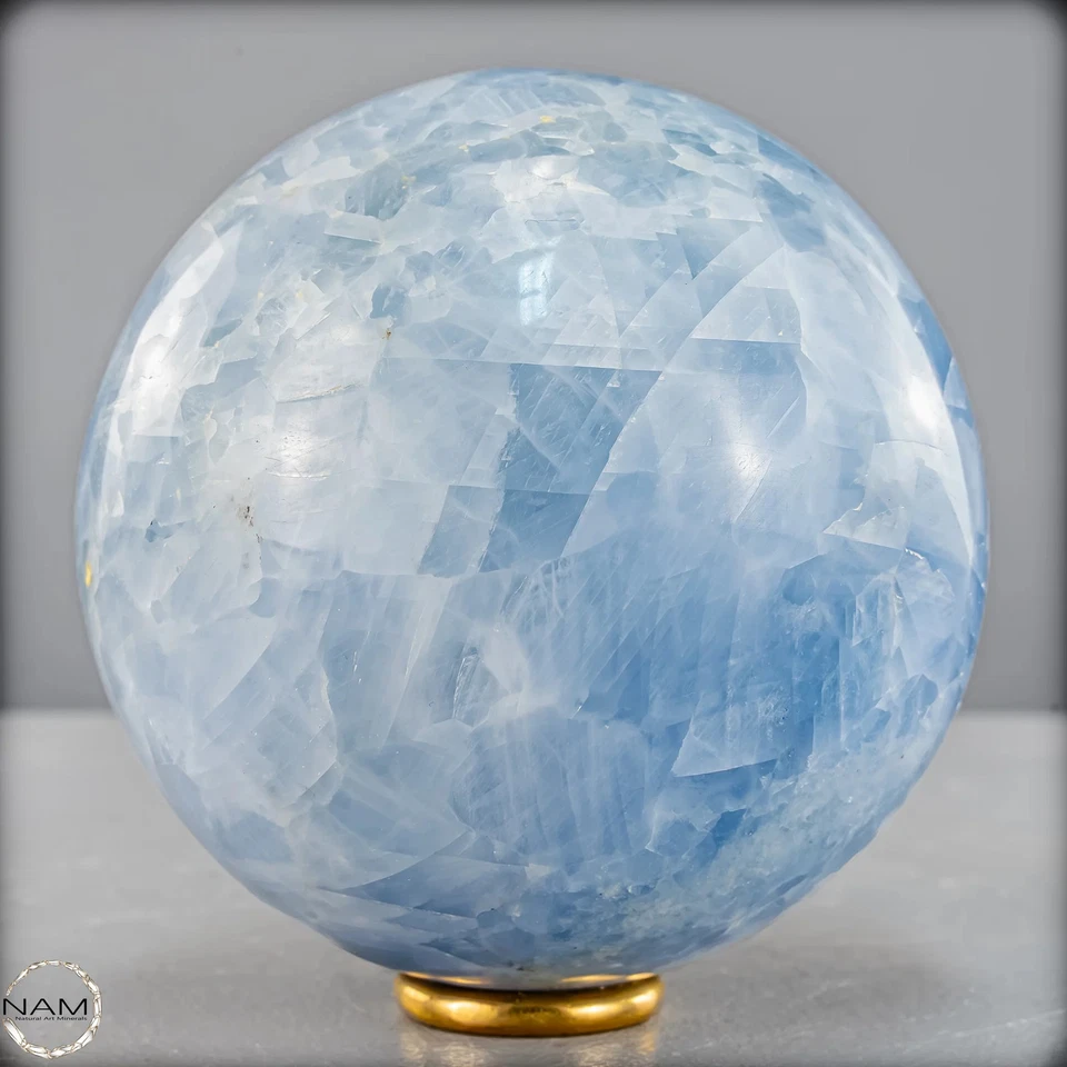 Natürliche Blaue Calcit-Kristall Kugel -1022,67g - 85mm - Bild 2 von 4