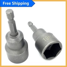 Power Drill 2-Pc Scissor Jack Socket Set - 1/4'' Hex Shank for Quick Adjustments
