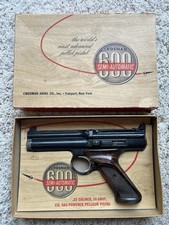 Vintage Crosman Model 600 Semi-Auto .22 Cal Pellet Pistol Original Box