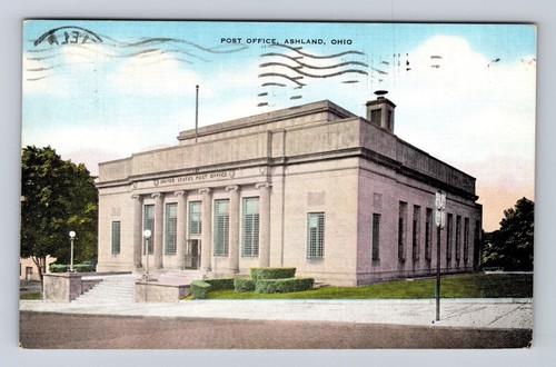 Ashland OH-Ohio, United States Post Office, Antique, Vintage c1944 Postcard