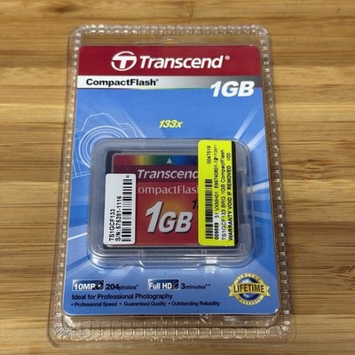 Transcend 1GB Ultra Compact Flash Card CF CF133 Industrial Grade TS1GCF133 NEW