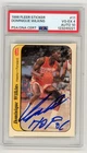 Dominique Wilkins autographed 1986 Fleer Stciker w/ HOF PSA 4/10