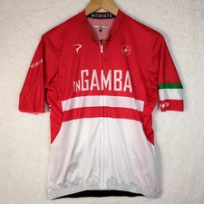 Castelli Men's Cyling Jersey Large Red White inGamba Aero Race 6.0 Short Sleeve