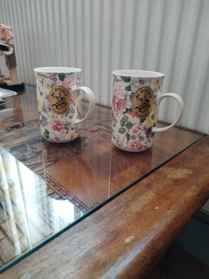 Paar St George Fine Bone China Porzellan Chatsworth Tassen Brandneu mit Etikett B14