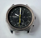 Vintage SEIKO 6138-3002 Automatic Chronograph Watch Mens JUMBO Black Dial 21 J