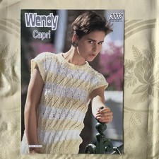 Wendy Capri knitting pattern 3002. Lacy slipover top 30-40" Original