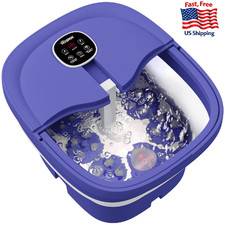 HOSPAN Collapsible Foot Spa, Heat, Bubble, Rotary Massage, Remote, Timer, 95-118