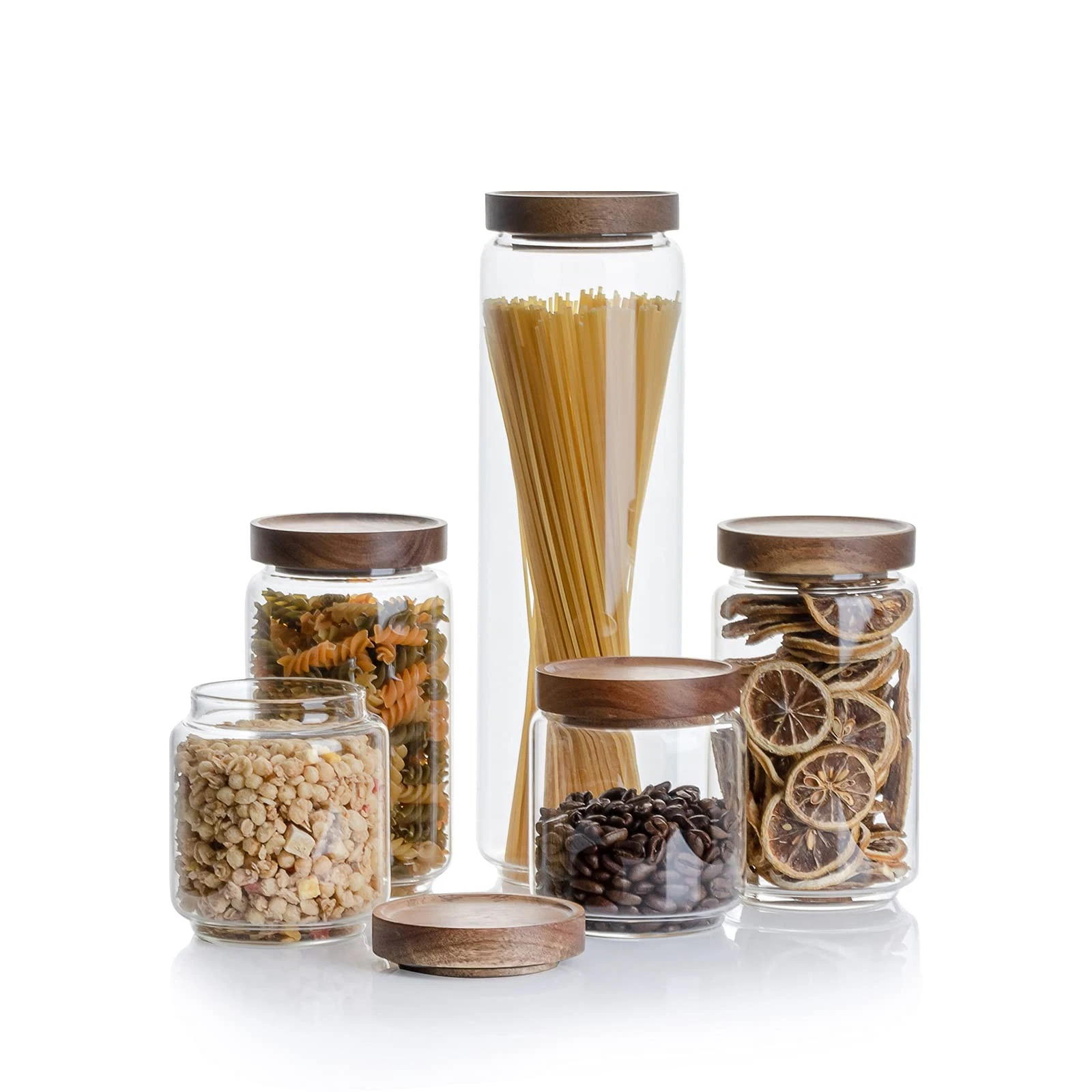 Airtight Food Storage Containers with lids set of 5, Stackable Food Storage C...
