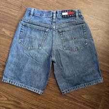 Vintage Tommy Hilfiger Denim Blue Jean Shorts Youth Size 8 Logo Y2K Streetwear