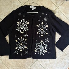 Vintage Heirloom Collectibles Christmas Cardigan Button Large Christmas Sweater