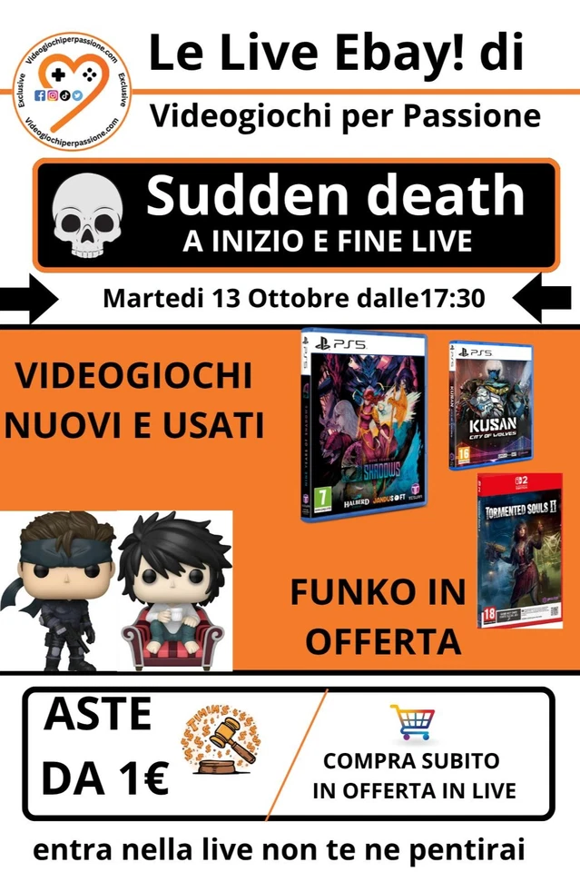🔥 Aste da 1€! Sudden Death, Funko Pop, Novità e Offerte da Paura! 🔥