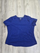 Scrubstar women's 2XL Royal Blue Scrub Top Premium polyester rayon spandex