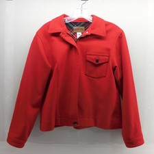Pendleton Originals Red Wool Jacket Womens Small Made in USA Zip Front 100% Wool