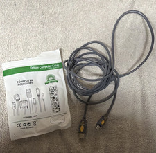 USB Type A Male to Micro-USB Male Charging/Data Round Cable Black 10ft