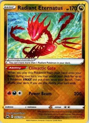 Radiant Eternatus Radiant Rare Crown Zenith 105/159 NM Pokemon