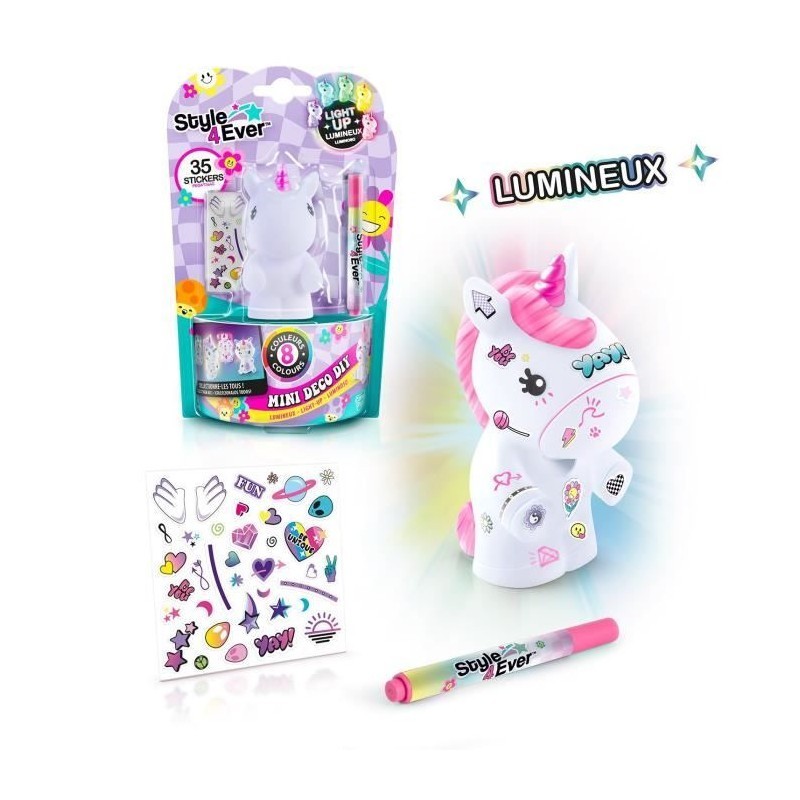 Figurine lumineuse à décorer Canal Toys avec LED changeante pour déco DIY enfant