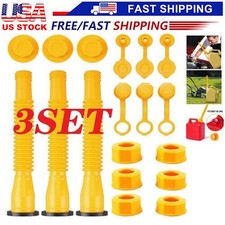 3X Replacement Gas Can Spout Nozzle Vent Kit for Plastic Gas Cans Old Style Cap