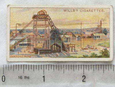Wills Bergbau Nr. 1916 14 Diamanten.  Mine at Kimberley Südafrika