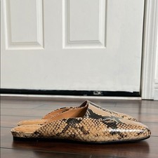 Sarto Franco Sarto A-Sandra Leather Snake Print Slip-on Mule Size 7.5 NWOB