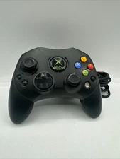 Original Xbox OEM S Type Black Controller with Breakaway Cable - Tested/Works