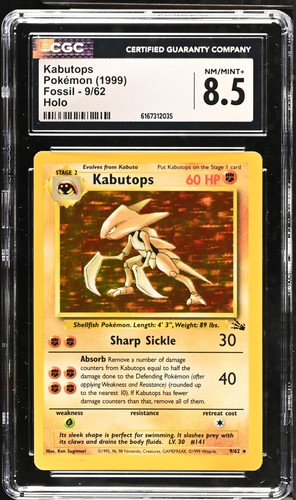 Kabutops (Unlimited) graded CGC 8.5 for sale on eBay