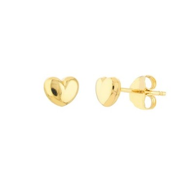 Puffed Heart Ohrstecker echt 14K Gelbgold