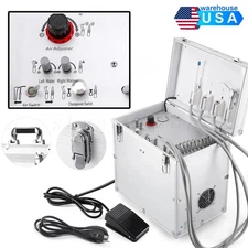 Portable Dental Mobile Delivery Unit Air Compressor Suction 4Holes 110V