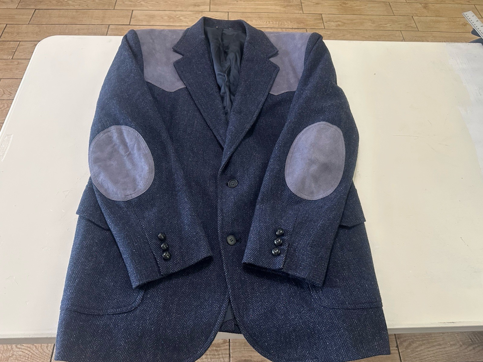 Men’s Pendleton Wool Two Button Navy Blue Herring… - image 9